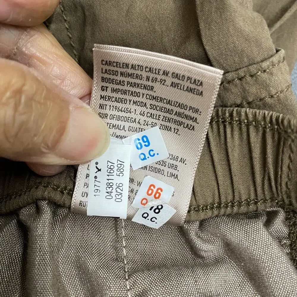American Eagle NWT Cargo Parachute Pants XS Brown Baggy Utility Y2K Drawstring